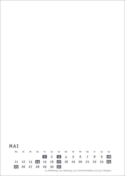 Produktbild: Premium-Bastelkalender weiß A4 2026