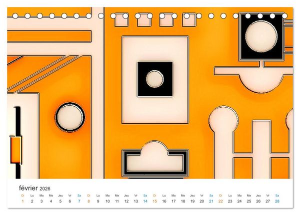 Produktbild: L'art abstrait aux mille facettes (Calendrier de bureau 2026 DIN A5 vertical), CALVENDO calendrier mensuel