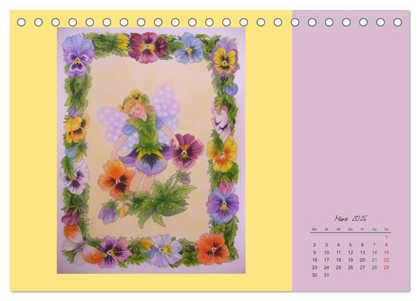 Produktbild: Blumen Elfen (Tischkalender 2026 DIN A5 quer), CALVENDO Monatskalender