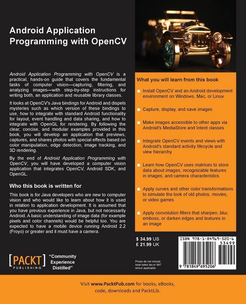 Produktbild: Android Application Programming with Opencv