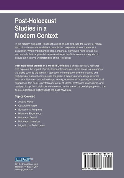 Produktbild: Post-Holocaust Studies in a Modern Context
