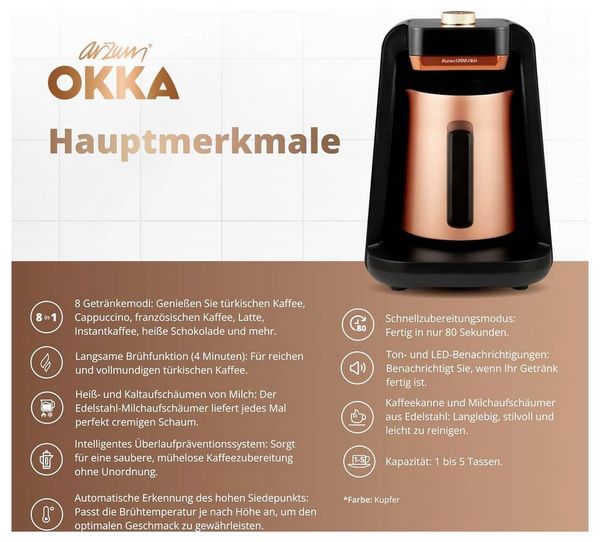 Produktbild: Arzum ESPRESSOKANNE mit Kaffeemaschine Bronze Fassungsverm&ouml;gen Tassen=5