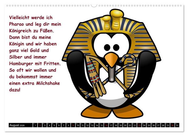Produktbild: Pinguin-Elfe (hochwertiger Premium Wandkalender 2026 DIN A2 quer), Kunstdruck in Hochglanz