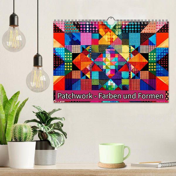 Produktbild: Patchwork - Farben und Formen (Wandkalender 2026 DIN A4 quer), CALVENDO Monatskalender