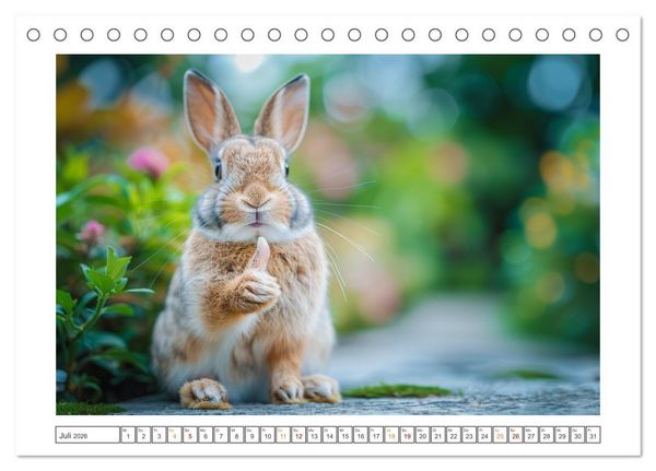 Produktbild: Lustige Hasengeschichten (Tischkalender 2026 DIN A5 quer), CALVENDO Monatskalender
