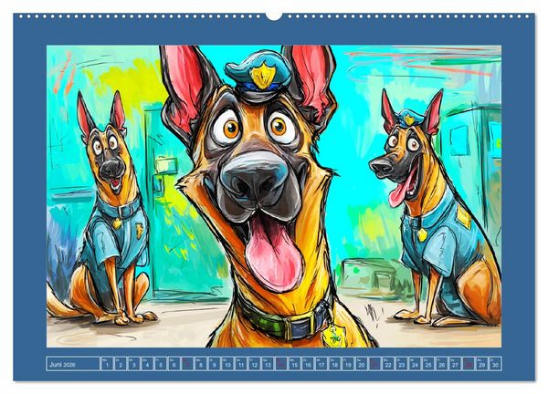 Produktbild: Malinois Fun. Lustige Cartoons vom Diensthund des Jahres! (Wandkalender 2026 DIN A2 quer), CALVENDO Monatskalender