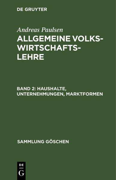Produktbild: Haushalte, Unternehmungen, Marktformen