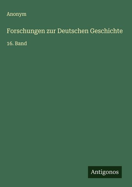 Produktbild: Forschungen zur Deutschen Geschichte