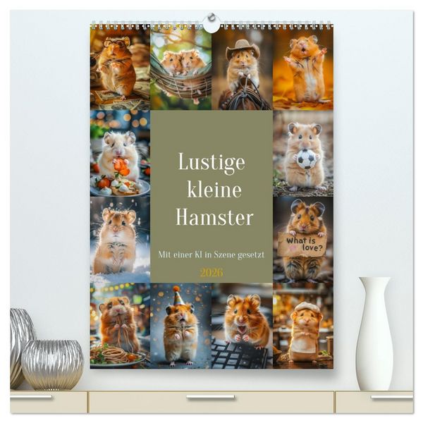 Produktbild: Lustige kleine Hamster (hochwertiger Premium Wandkalender 2026 DIN A2 hoch), Kunstdruck in Hochglanz