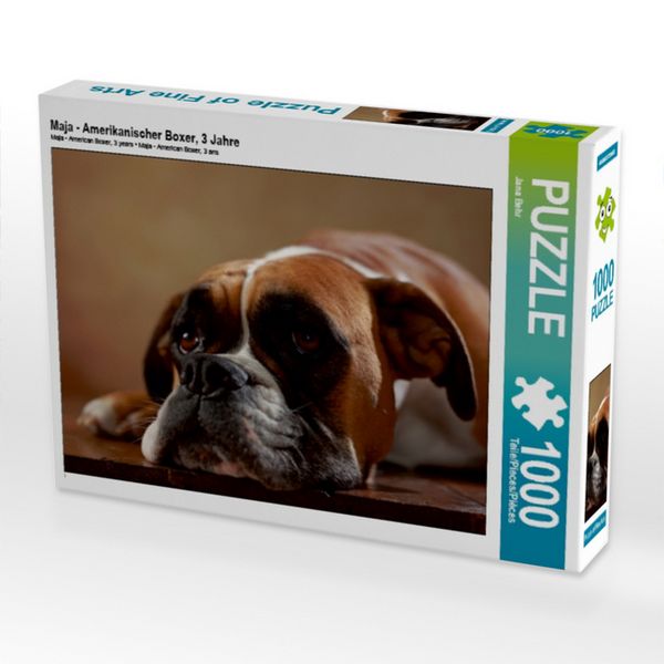 Produktbild: CALVENDO Puzzle Maja - Amerikanischer Boxer, 3 Jahre 1000 Teile Puzzle quer | 1000 Teile Lege-Gr&ouml;&szlig;e 64 &times; 48 cm Foto-Puzzle f&uuml;r gl&uuml;ckliche Stunden