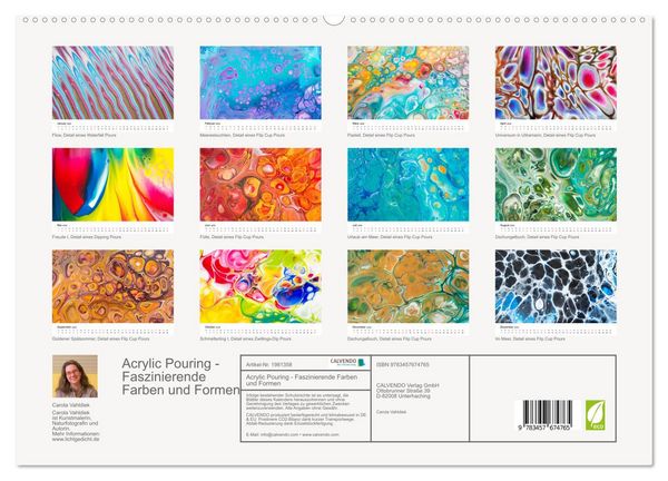 Produktbild: Acrylic Pouring - Faszinierende Farben und Formen (hochwertiger Premium Wandkalender 2026 DIN A2 quer), Kunstdruck in Hochglanz