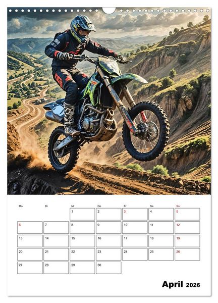 Produktbild: Vollgas und Adrenalin - Motocross-Action pur! (Wandkalender 2026 DIN A3 hoch), CALVENDO Monatskalender