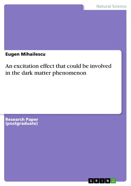 Produktbild: An excitation effect that could be involved in the dark matter phenomenon