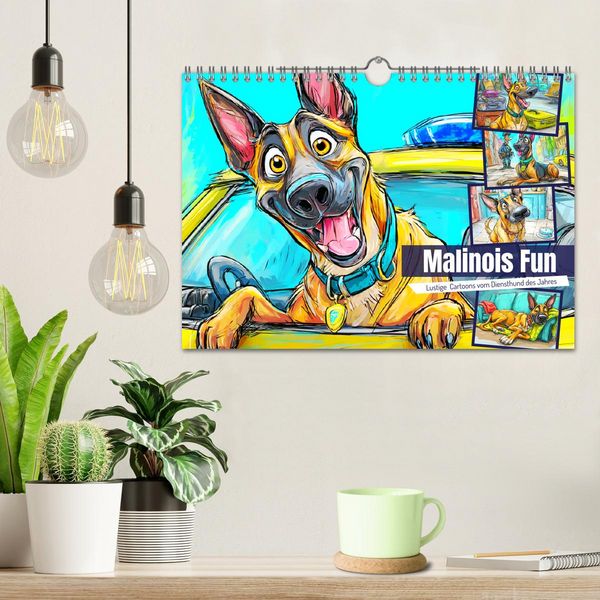 Produktbild: Malinois Fun. Lustige Cartoons vom Diensthund des Jahres! (Wandkalender 2026 DIN A4 quer), CALVENDO Monatskalender