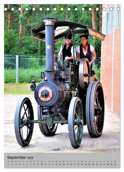 Produktbild: Oldtimer unter Dampf (Tischkalender 2026 DIN A5 hoch), CALVENDO Monatskalender