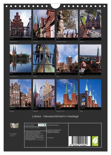 Produktbild: L&uuml;beck - Hansesch&ouml;nheit in Insellage (Wandkalender 2026 DIN A4 hoch), CALVENDO Monatskalender