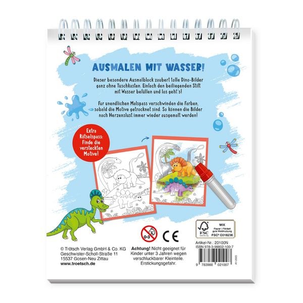 Produktbild: Tr&ouml;tsch Wassermalspa&szlig; mit Zauberstift Dinosaurier