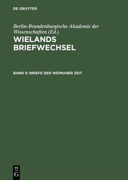 Produktbild: Briefe der Weimarer Zeit
