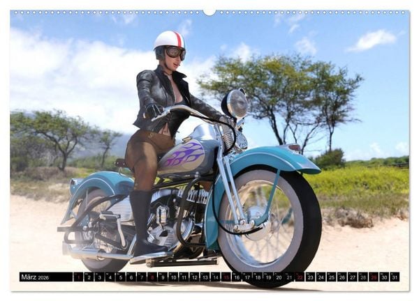 Produktbild: Frauen und Traumbikes (hochwertiger Premium Wandkalender 2026 DIN A2 quer), Kunstdruck in Hochglanz
