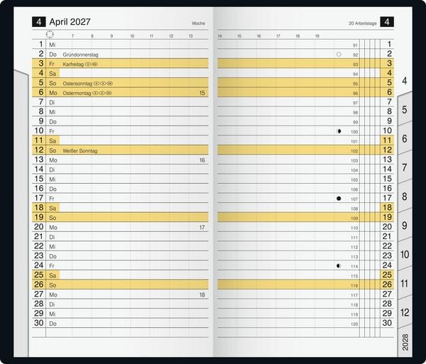 Produktbild: rido/id&eacute; 7046892907 Taschenkalender Mod. M-Planer 2027 A6, Kunststoff, schwarz