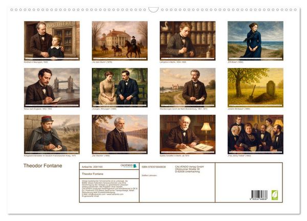 Produktbild: Theodor Fontane (Wandkalender 2026 DIN A2 quer), CALVENDO Monatskalender