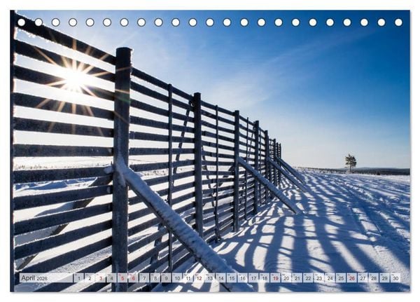 Produktbild: Lappland - Winterwandern Impressionen (Tischkalender 2026 DIN A5 quer), CALVENDO Monatskalender