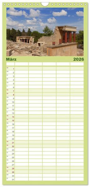Produktbild: Familienplaner 2026 - Kreta - Paradies an der Wiege Europas mit 5 Spalten (Wandkalender, 21 x 45 cm) CALVENDO