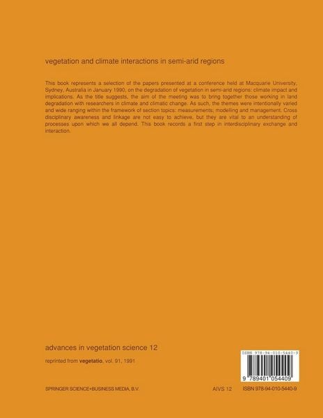 Produktbild: Vegetation and climate interactions in semi-arid regions