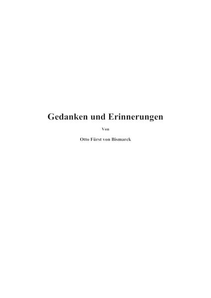 Produktbild: Gedanken und Erinnerungen