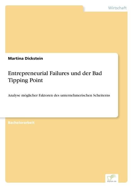 Produktbild: Entrepreneurial Failures und der Bad Tipping Point