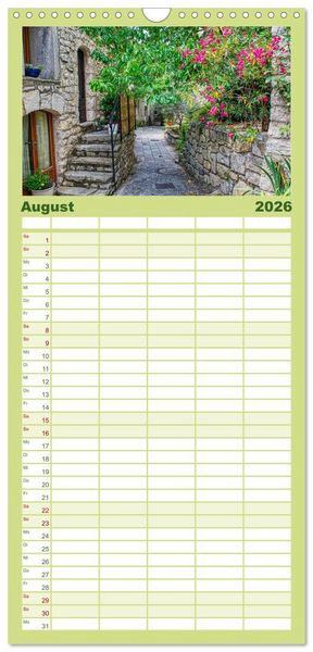 Produktbild: Familienplaner 2026 - Les Matelles - Mittelalterliches Kleinod mit 5 Spalten (Wandkalender, 21 x 45 cm) CALVENDO