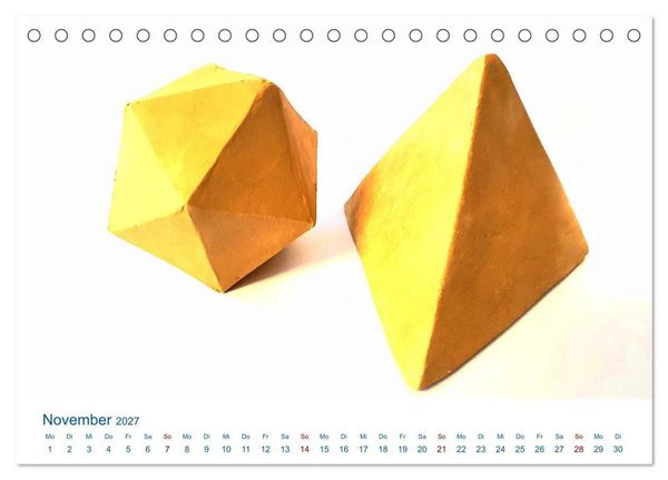 Produktbild: Formvollendete Symmetrie - Die platonischen K&ouml;rper modelliert mit Ton (Tischkalender 2027 DIN A5 quer), CALVENDO Monatskalender