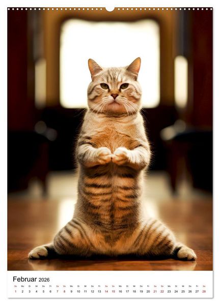 Produktbild: Miau Yoga (hochwertiger Premium Wandkalender 2026 DIN A2 hoch), Kunstdruck in Hochglanz