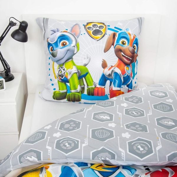 Herding 4432416050 - Young Collection, Paw Patrol, Glow in the dark, Bettwäsche-Set, Cotton, grau, 80 x 80 cm, 135 x 200 cm