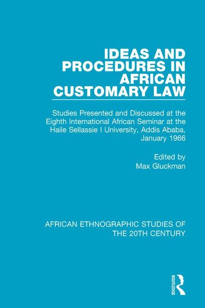 Produktbild: Ideas and Procedures in African Customary Law