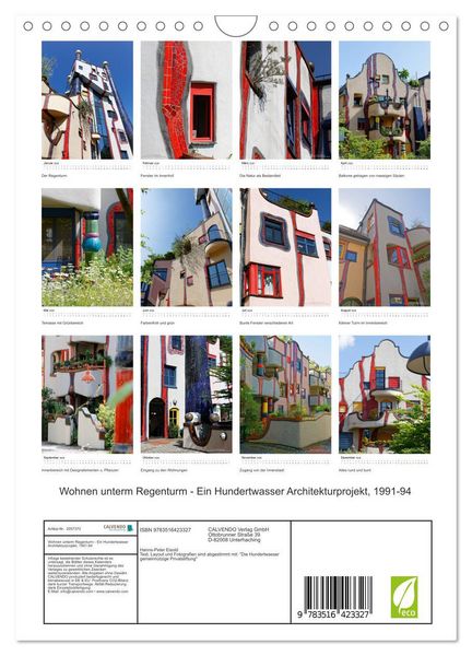 Produktbild: Wohnen unterm Regenturm - Ein Hundertwasser Architekturprojekt, 1991-94 (Wandkalender 2026 DIN A4 hoch), CALVENDO Monatskalender