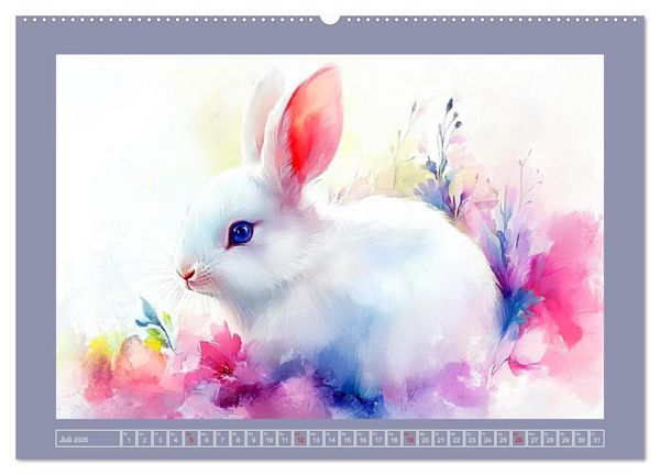 Produktbild: Nagergl&uuml;ck und Bl&uuml;tenzauber. Niedliche Tierchen im romantischen Stil (hochwertiger Premium Wandkalender 2026 DIN A2 quer), Kunstdruck in Hochglanz