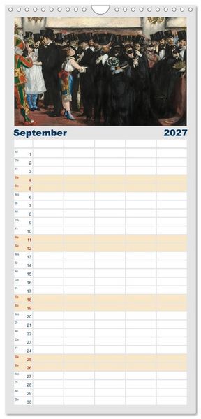 Produktbild: Familienplaner 2027 - Party Time - Das Fest in der Kunst mit 5 Spalten (Wandkalender, 21 x 45 cm) CALVENDO