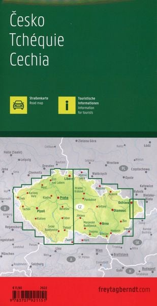 Tschechien, Straßenkarte 1:250.000, freytag & berndt