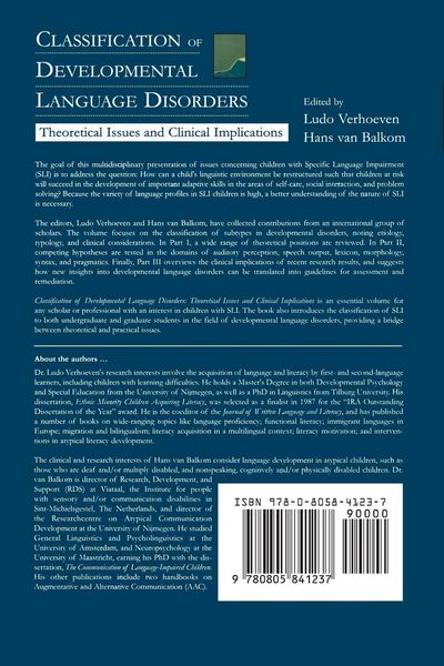Produktbild: Classification of Developmental Language Disorders
