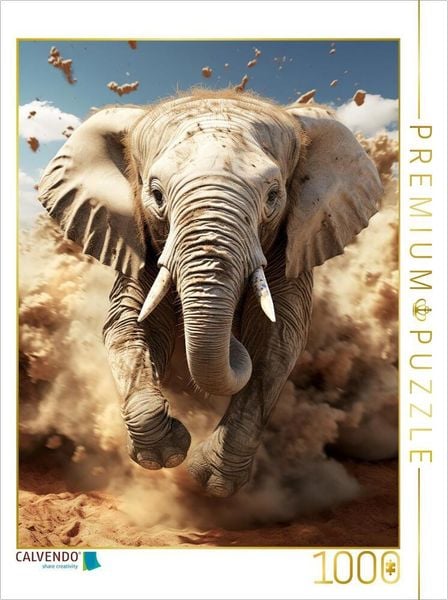 CALVENDO Puzzle Elefant | 1000 Teile Lege-Größe 64x48cm Foto-Puzzle für glückliche Stunden