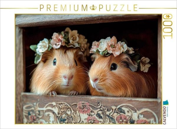 CALVENDO Puzzle Vintage Charme mit Meerschweinchen | 1000 Teile Lege-Größe 64x48cm Foto-Puzzle für glückliche Stunden