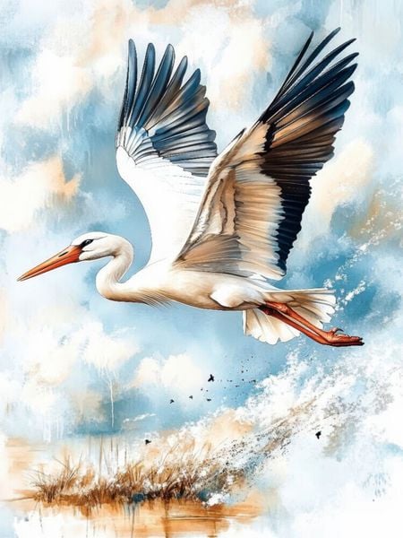 Produktbild: CALVENDO Puzzle Storch | 1000 Teile Lege-Gr&ouml;&szlig;e 64x48cm Foto-Puzzle f&uuml;r gl&uuml;ckliche Stunden