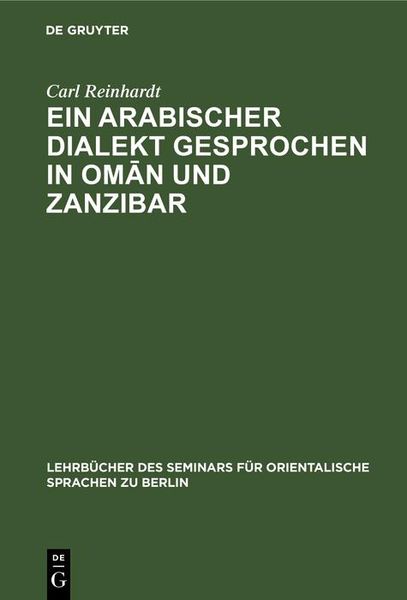 Produktbild: Ein Arabischer Dialekt gesprochen in Om&iquest;n und Zanzibar