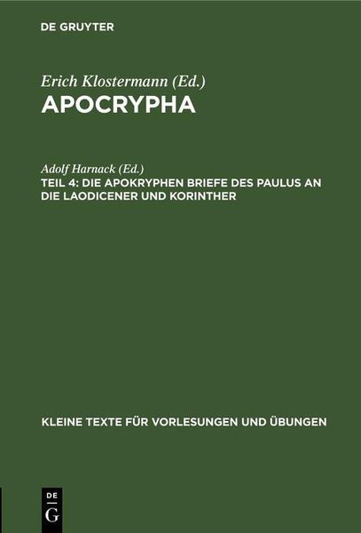 Produktbild: Die apokryphen Briefe des Paulus an die Laodicener und Korinther