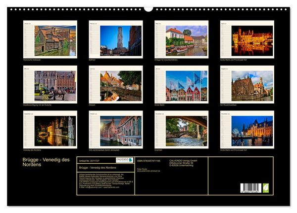 Produktbild: Br&uuml;gge - Venedig des Nordens (Wandkalender 2026 DIN A2 quer), CALVENDO Monatskalender