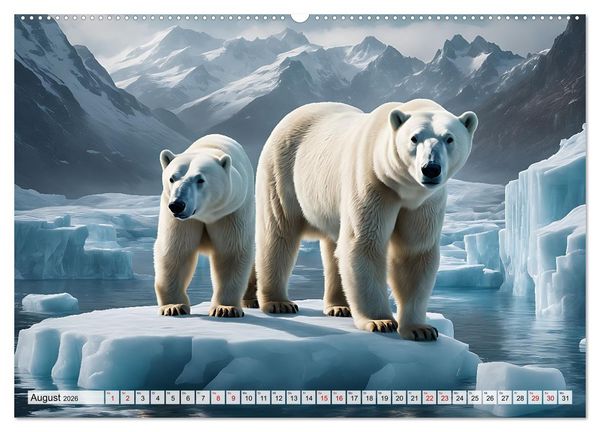 Produktbild: Im magischen Land der Eisb&auml;ren (hochwertiger Premium Wandkalender 2026 DIN A2 quer), Kunstdruck in Hochglanz