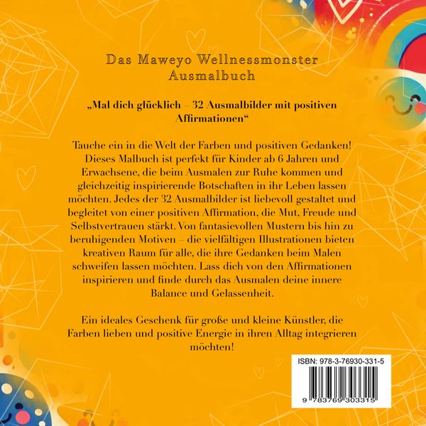 Produktbild: Das Wellnessmonster Affirmationen Malbuch