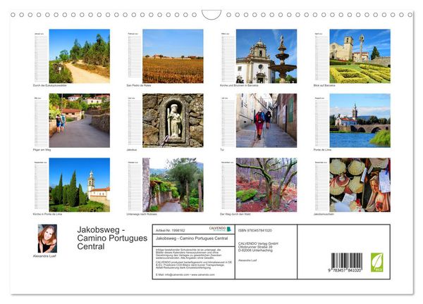 Produktbild: Jakobsweg - Camino Portugues Central (Wandkalender 2026 DIN A3 quer), CALVENDO Monatskalender