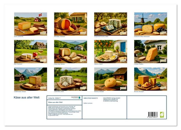 Produktbild: K&auml;se aus aller Welt (Wandkalender 2026 DIN A2 quer), CALVENDO Monatskalender